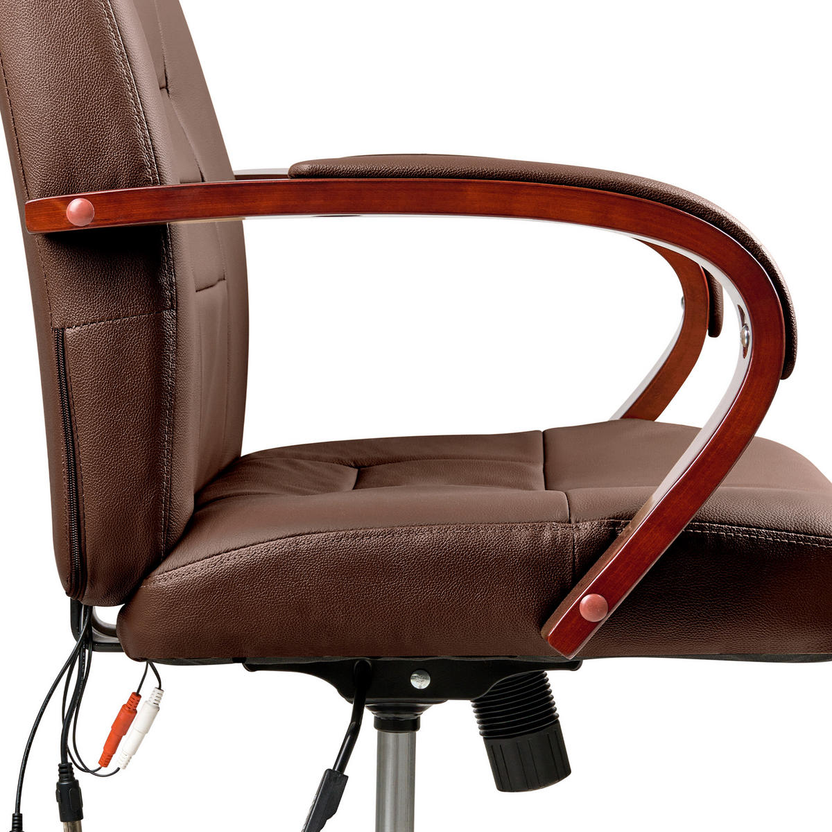 MASSAGESTUHL Dunkelbraun Diamond - Dunkelbraun/Schwarz, Leder (66/118/66cm) - Beliani