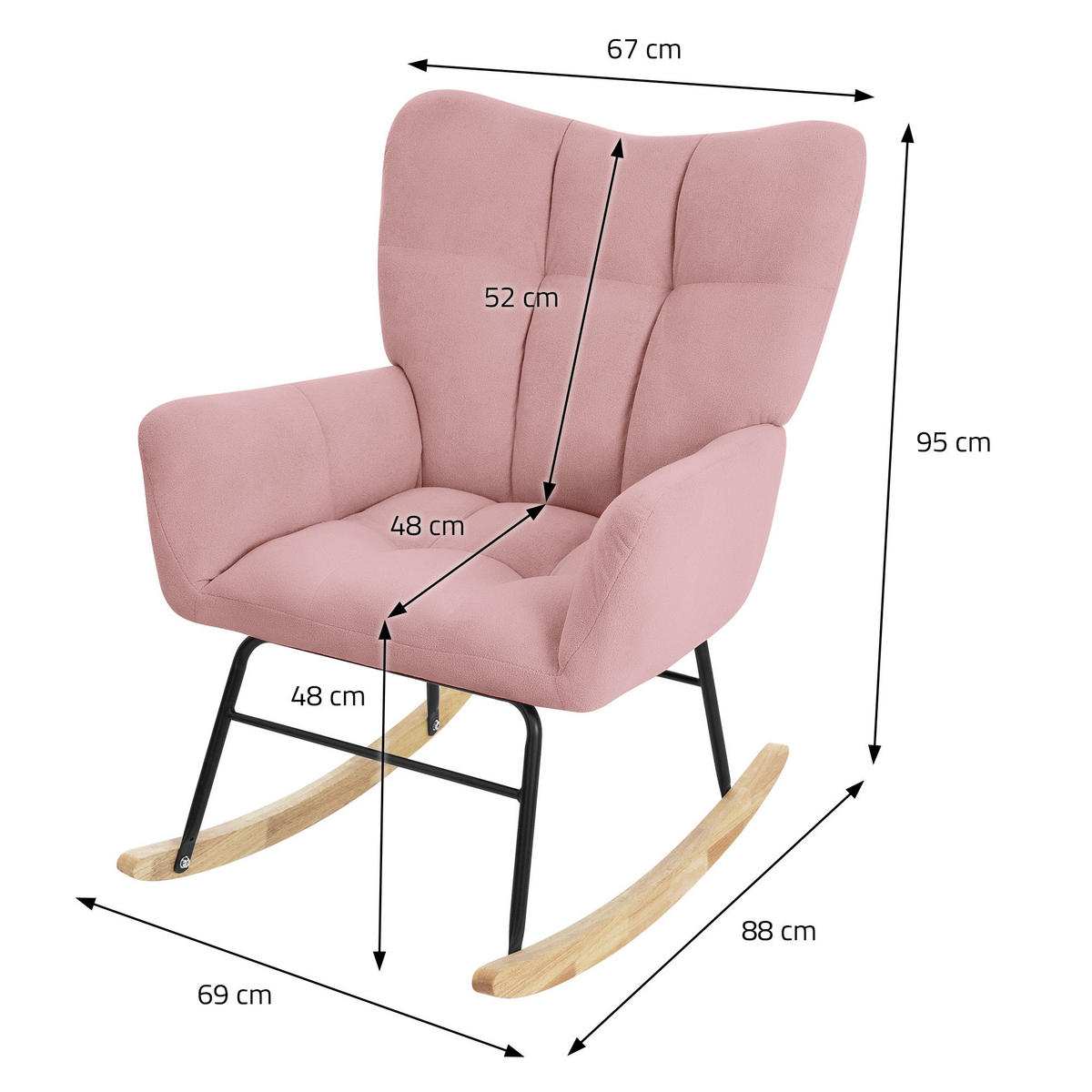 SCHAUKELSESSEL - Pink, Metall (88/95/69cm) - ML-DESIGN