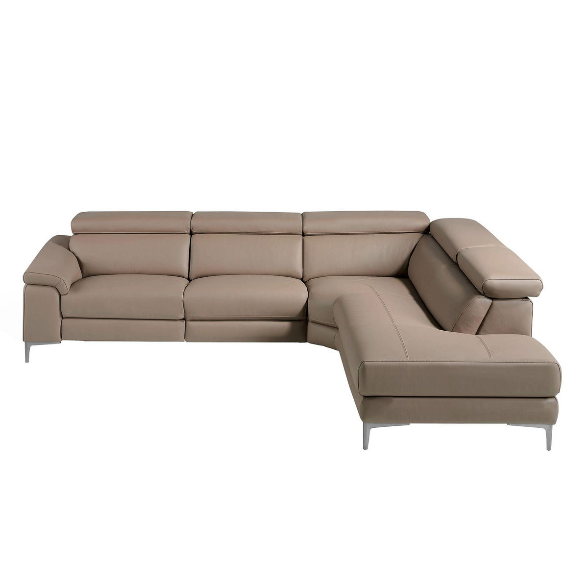 ECKSOFA Relaxsofa mit rechter Chaiselongue in Leder Nerz 295/232/97 cm - Taupe, Leder (295/232cm) - ANGEL CERDA
