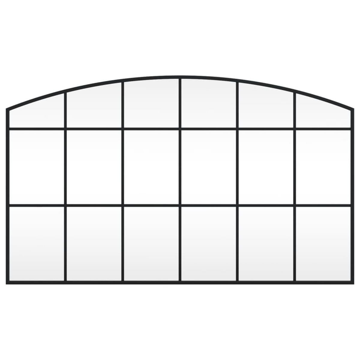 WANDSPIEGEL Schwarz 100/60 Cm Gewölbt Eisen - Schwarz, Metall (60/1.5/100cm) - vidaXL