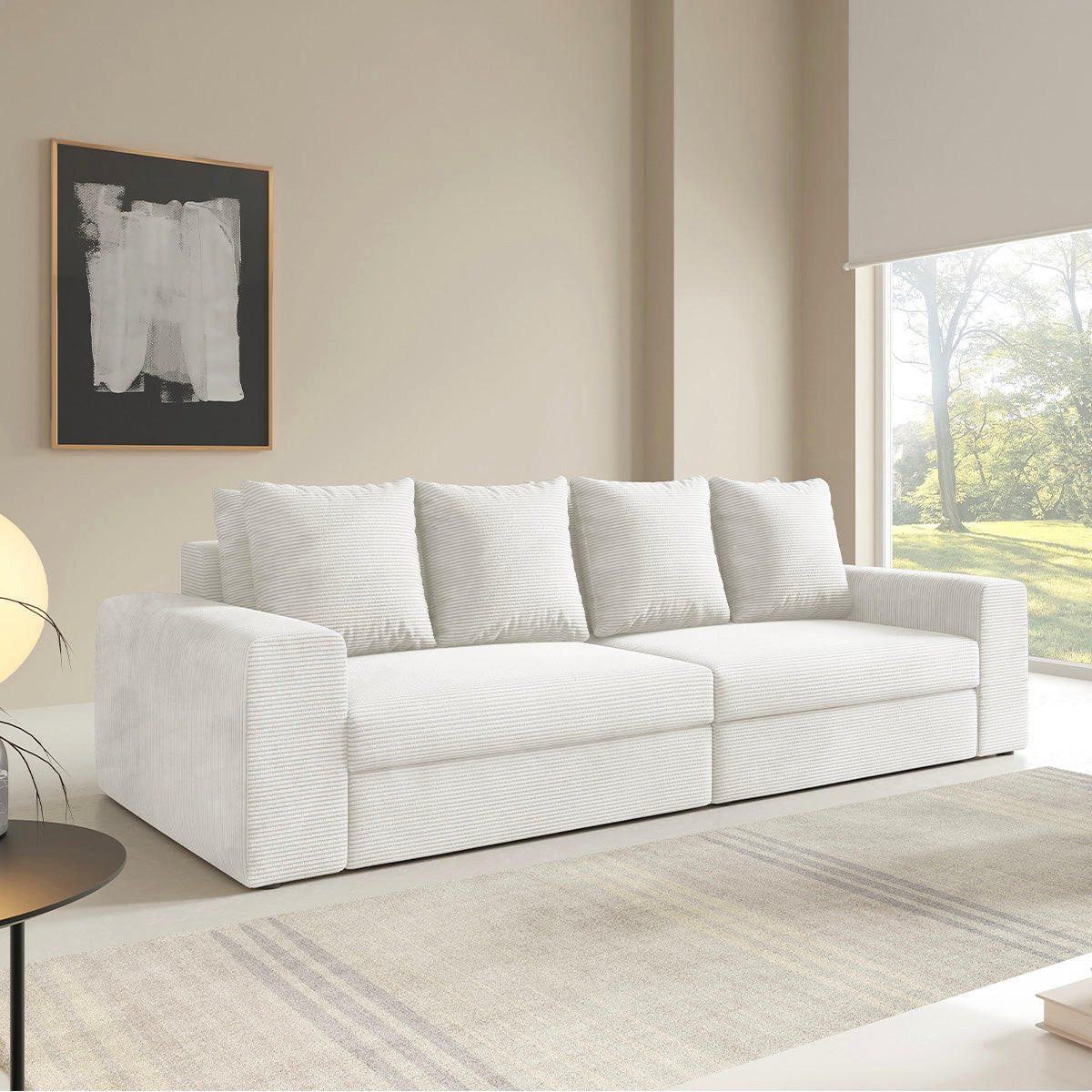 SOFA Paola 3 Sitzplätze Weiß - Weiß, Holz (272/86/120cm) - Petits-meubles