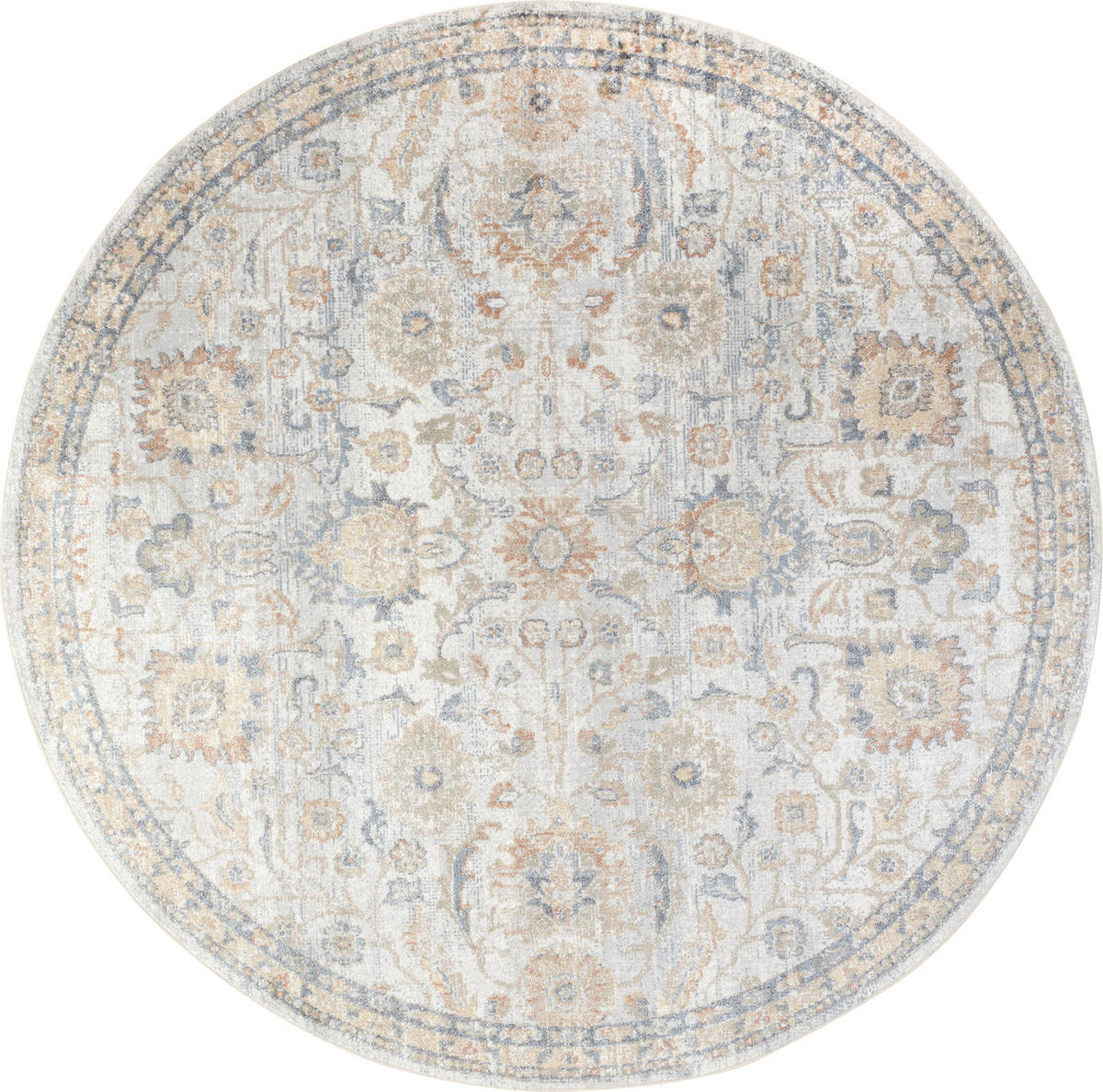 TEPPICH Maschinenwaschbar Rund Ø 200 cm Grau - Grau, Naturmaterialien/Textil (200/200cm) - LIVABLISS