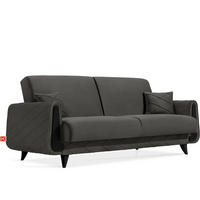 3-SITZER-SOFA GUSTAVO III Sofa 3 Velours, Anthrazit - Anthrazit, Holz/Holzwerkstoff (230/98/98cm) - KONSIMO®
