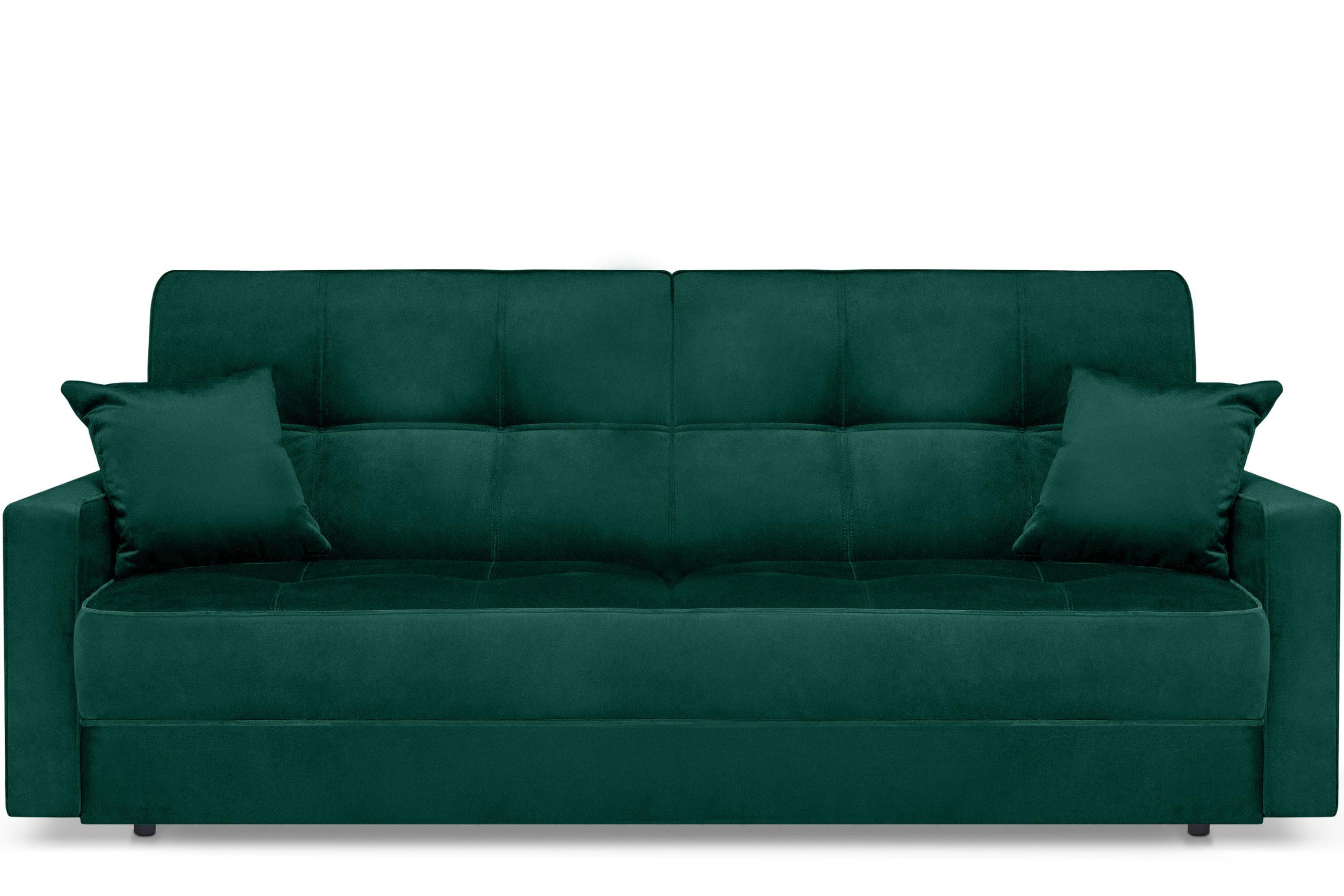 SCHLAFSOFA ORIO 3 Personen, Velours-Stoff, Grün - Grün, Textil (219/90/90cm) - KONSIMO®
