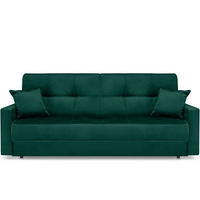 SCHLAFSOFA ORIO 3 Personen, Velours-Stoff, Grün - Grün, Textil (219/90/90cm) - KONSIMO®