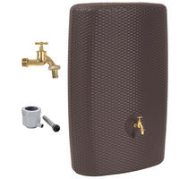 WANDTANK Komplett-Set 300 L mocca inkl. Messing-Auslaufhahn und Fallrohranschluss - Mokka, Kunststoff (40/118/80cm) - GARANTIA