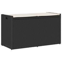 OUTDOOR-SITZBANK Mit Stauraum Und Kissen Schwarz 100 Cm - Schwarz, Kunststoff (100/57/45cm) - vidaXL