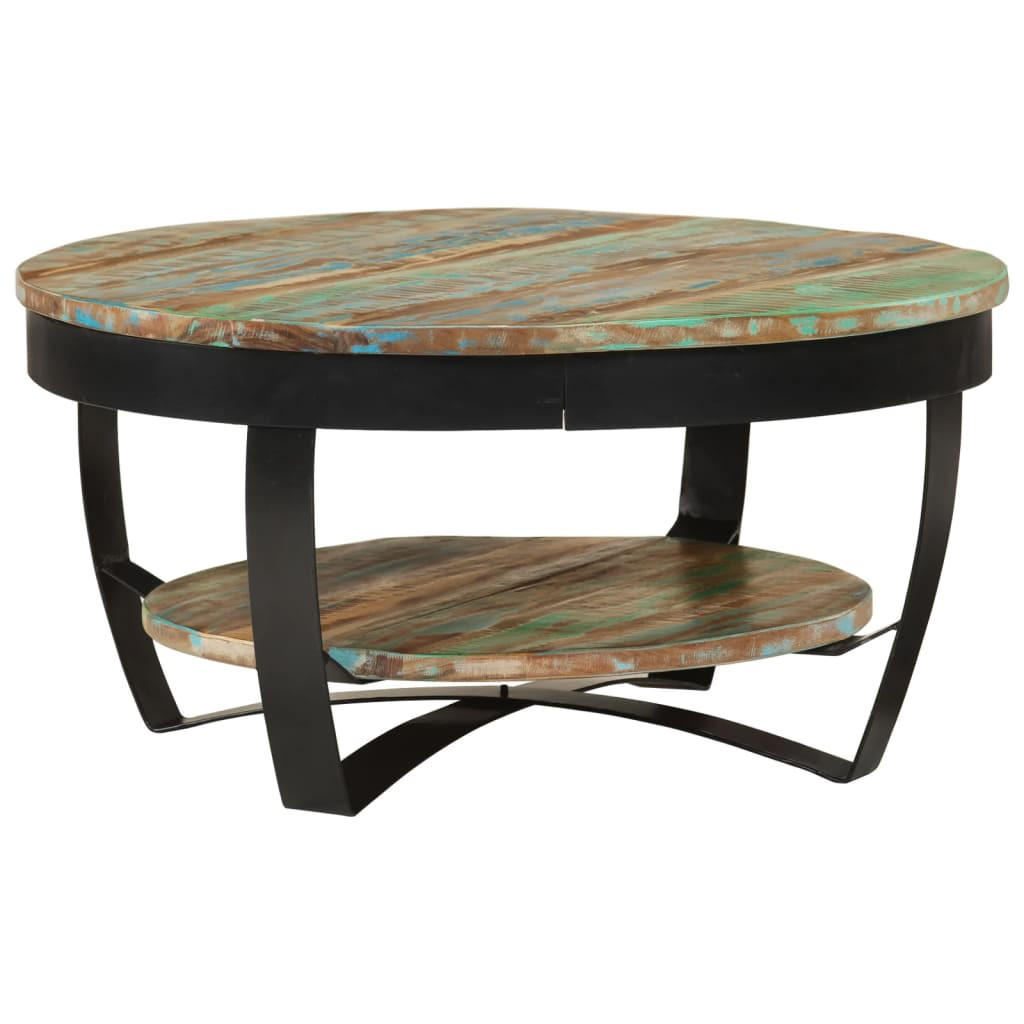 COUCHTISCH mit Ablage Altholz Massiv 65x32 cm - Multicolor, Holzwerkstoff (65/65/32cm) - furnicato