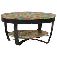COUCHTISCH mit Ablage Altholz Massiv 65x32 cm - Multicolor, Holzwerkstoff (65/65/32cm) - furnicato
