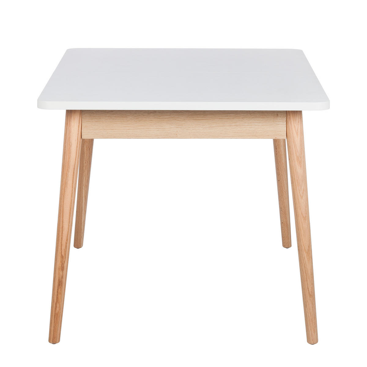 ESSTISCH mit Ausziehfunktion - Eiche teilmassiv - Weiß, Holzwerkstoff (90/140/77cm) - home24