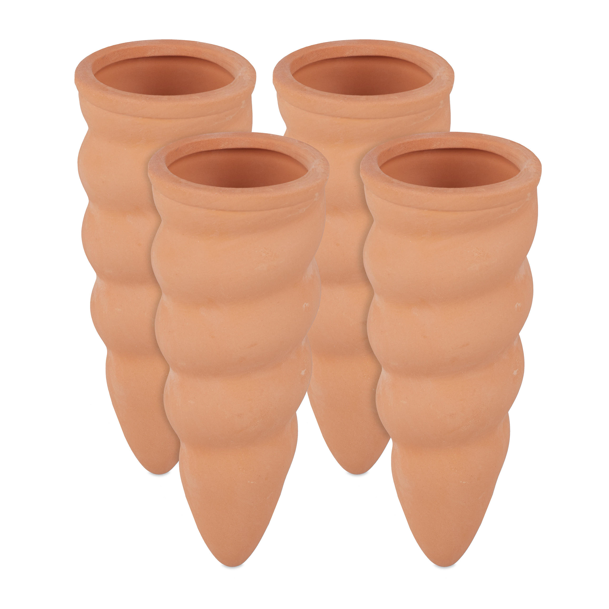 4XTONKEGEL - Hellbraun, Keramik (4.5/11.5/4.5cm) - Relaxdays