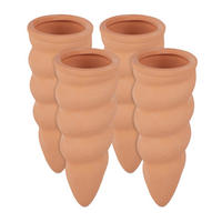 4XTONKEGEL - Hellbraun, Keramik (4.5/11.5/4.5cm) - Relaxdays