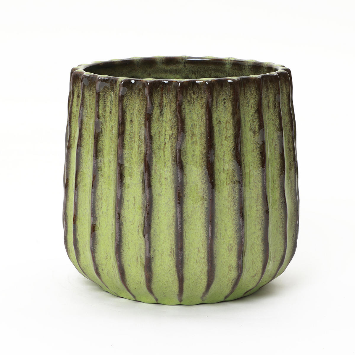 GRÜNER Keramik-Blumentopf, Durchmesser 21 cm, Höhe 21,5 cm - Grün, Keramik (21cm) - Hometopia