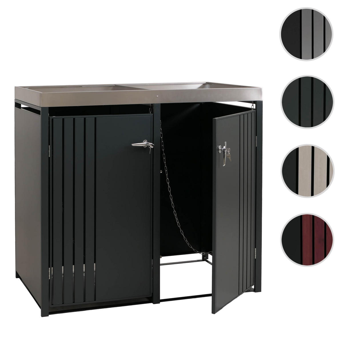 2ER-MÜLLTONNENVERKLEIDUNG Anthrazit - Anthrazit, Metall (132/125/84cm) - MCW