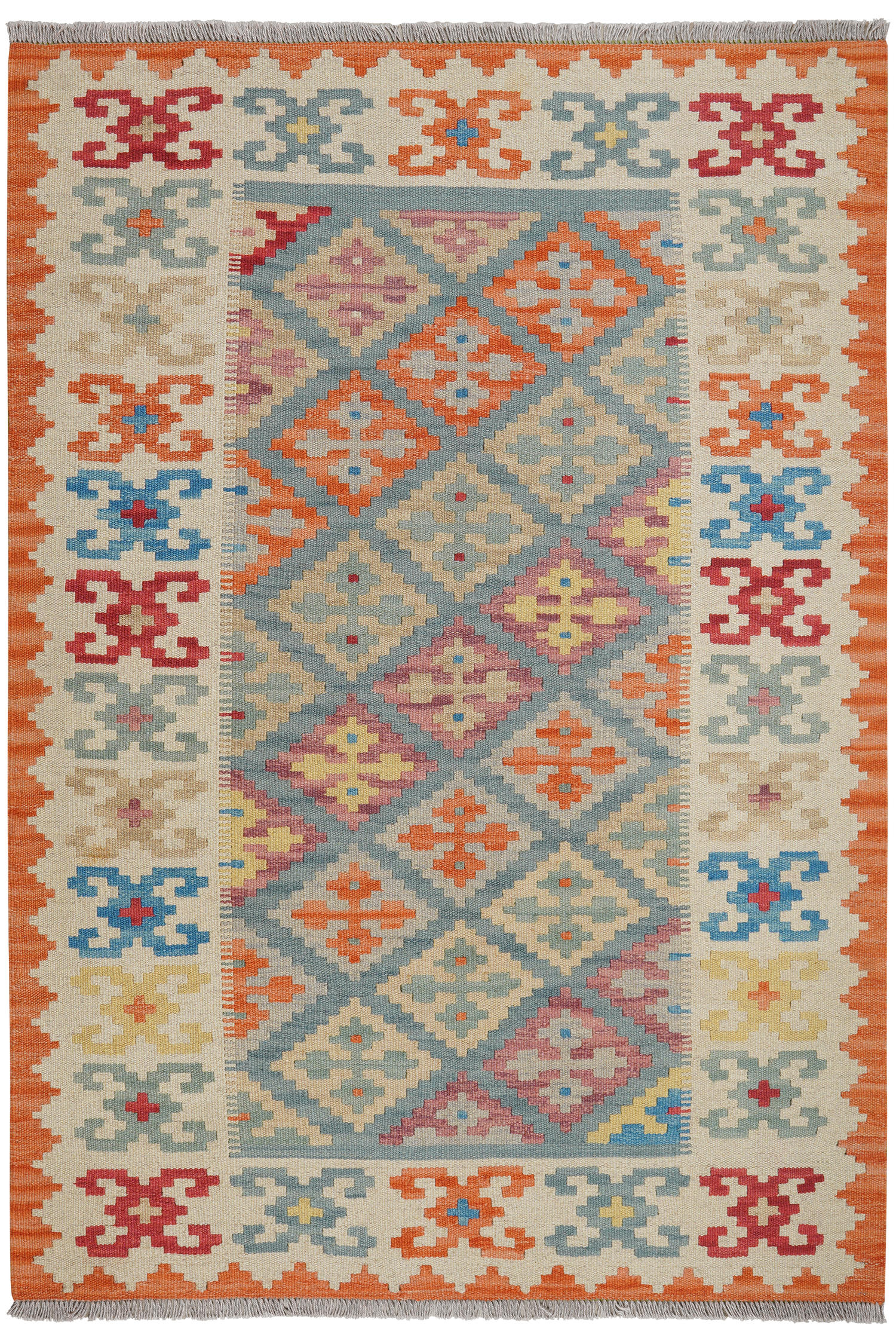 HANDWEBTEPPICH Kelim Gashgai Blau 174/121 cm Schurwolle - Blau, Textil (121/174cm) - Looma