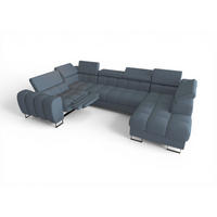 WOHNLANDSCHAFT Bastien Relax - Blau, Holzwerkstoff/Textil (350/95/198cm) - Fun Möbel