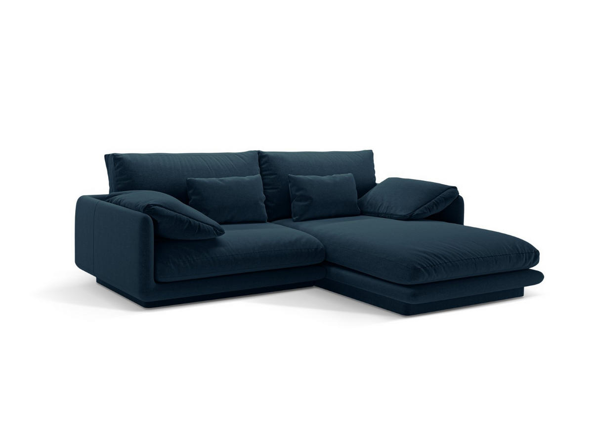 ECKSOFA rechts Torino aus strukturiertem Stoff marineblau 3 Sitzplätze - Blau, Textil (170/220cm) - Micadoni