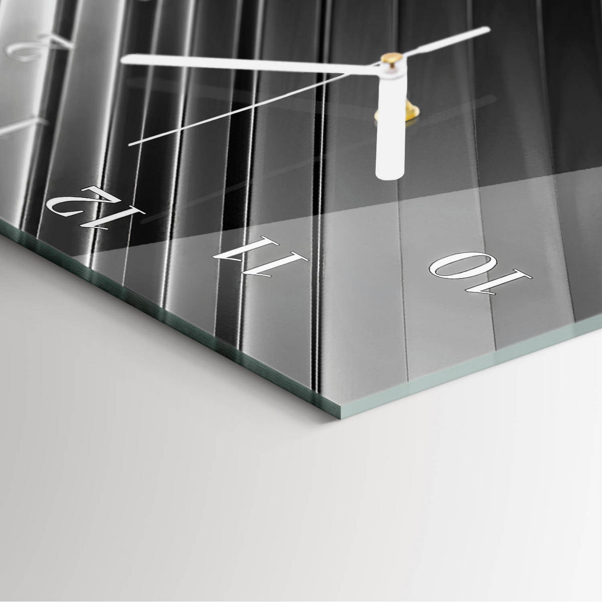 WANDUHR 30x60 cm - Seestern - Schwarz, Glas (30/60/0.4cm) - TULUP