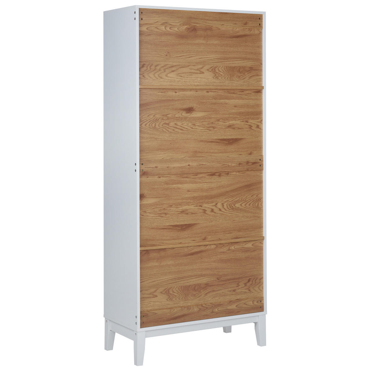 VITRÍNA se skleněnými dveřmi 80 cm Bílá Rumson - bílá, kompozitní dřevo (80/183/40cm) - Beliani
