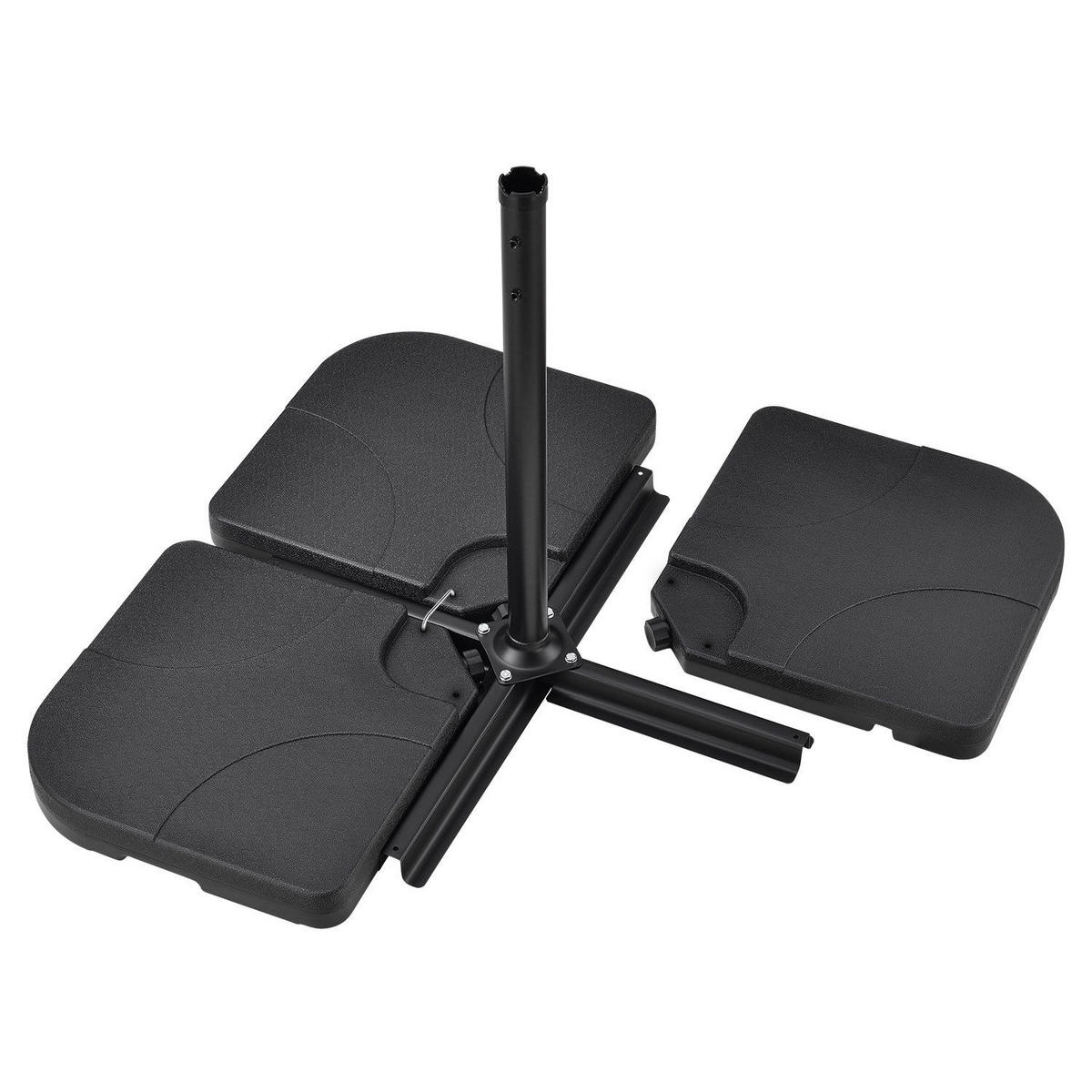 SCHIRMGEWICHT Quad 4 befüllbare Gewichte schwarz - Schwarz, Kunststoff (50/7.5/50cm) - Juskys