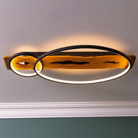 DECKENLEUCHTE Pirus G99292/76 - Schwarz, Holz (30.5/70/8.5cm) - Brilliant