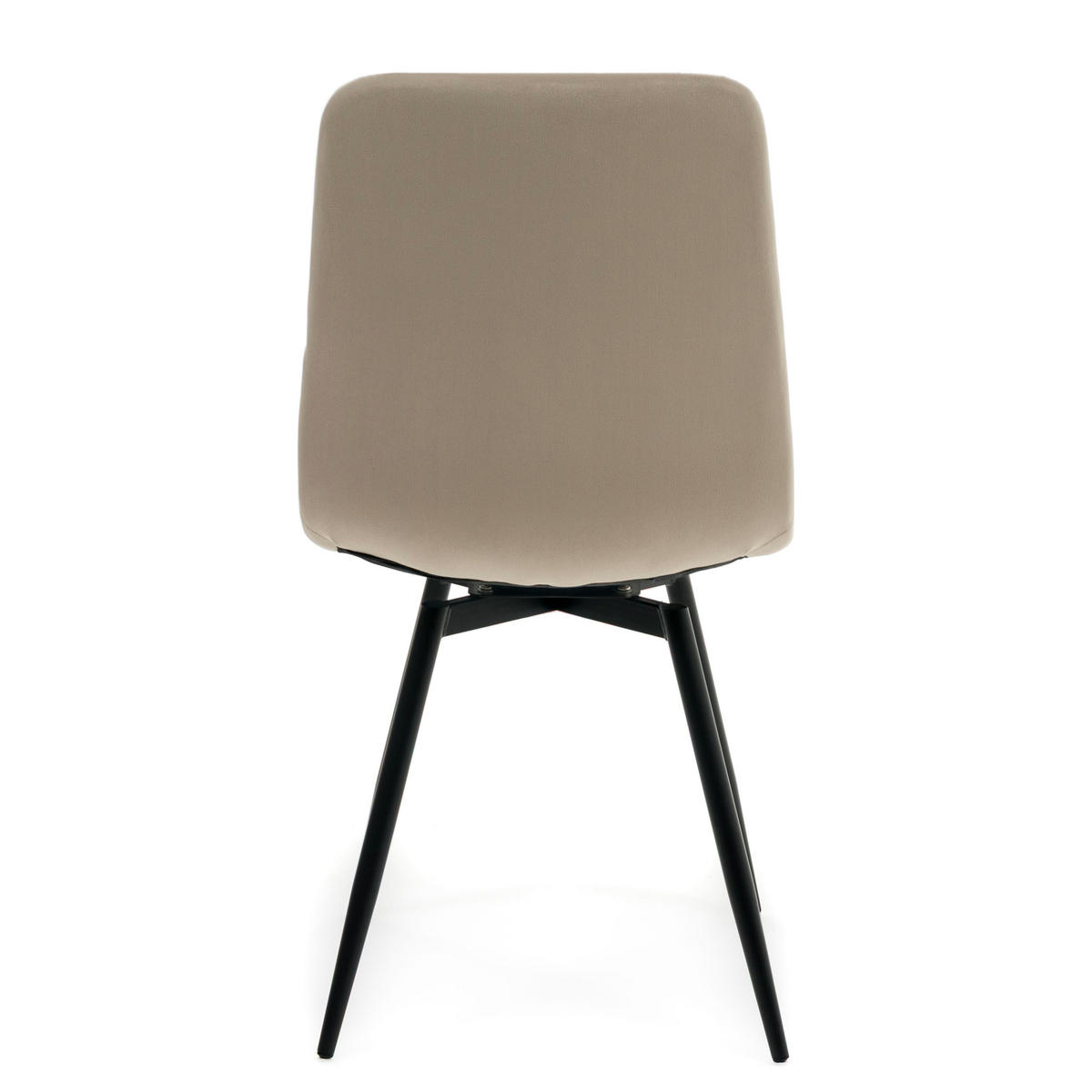 STUHL ARCO drehbar gepolstert mit Steppung - dunkelbeige - Samt Velours - Schwarz/Braun, Textil/Metall (46/90/51cm) - NEW HOME