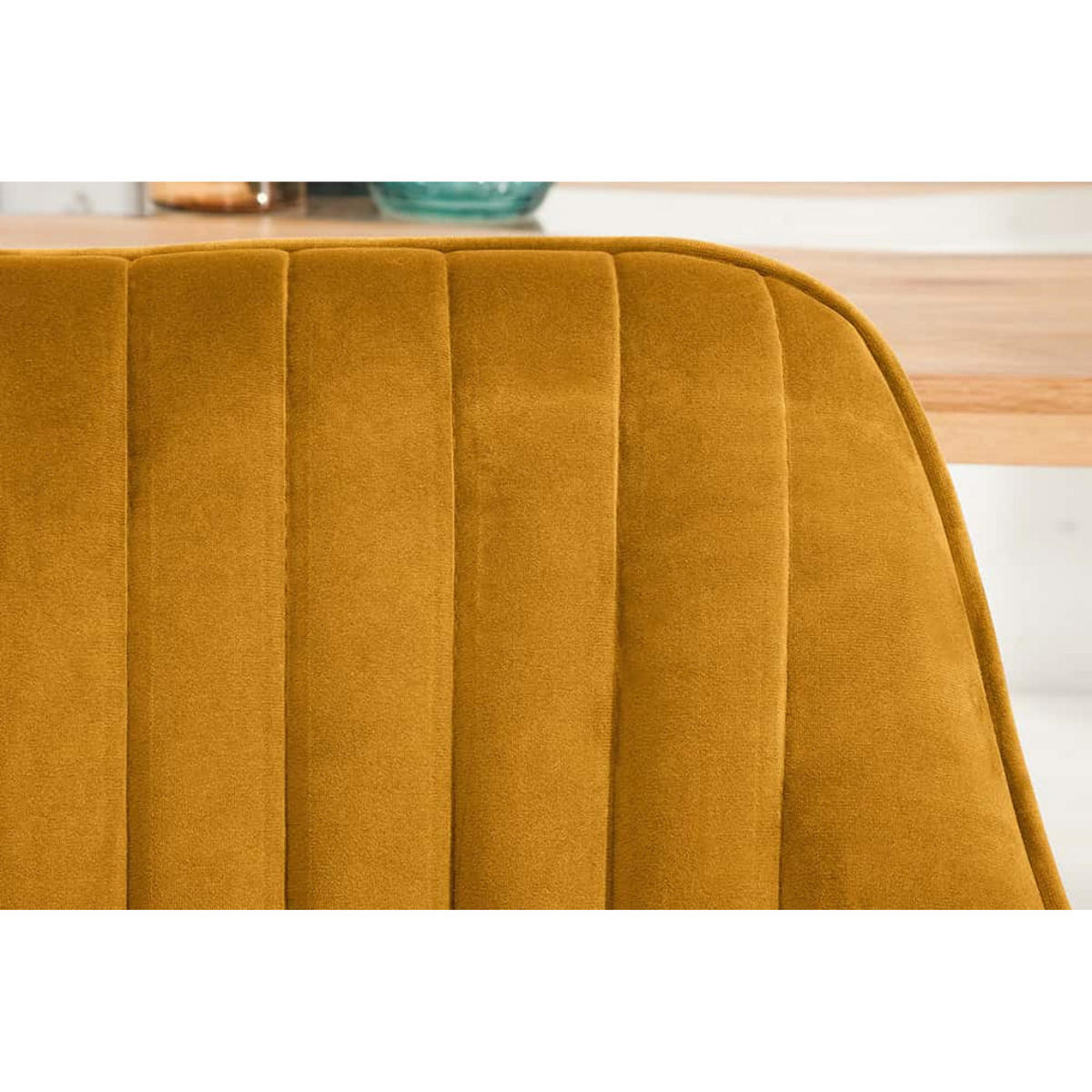 ARMLEHNSTUHL TURIN Samt Senfgelb - Gelb/Schwarz, Textil/Metall (60/84/61cm) - riess-ambiente