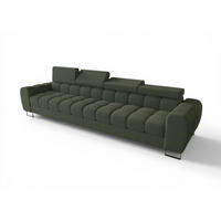 SOFA 4-sitzer Bastien In Stoff Gemma - Grün, Holzwerkstoff/Textil (335/95/97cm) - Fun Möbel