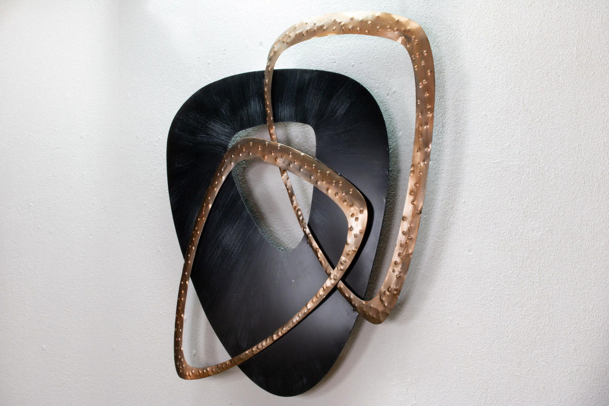 WANDDEKO Schwarz 80/80 cm - Schwarz, Metall (2.9/80/5cm) - KUNSTLOFT