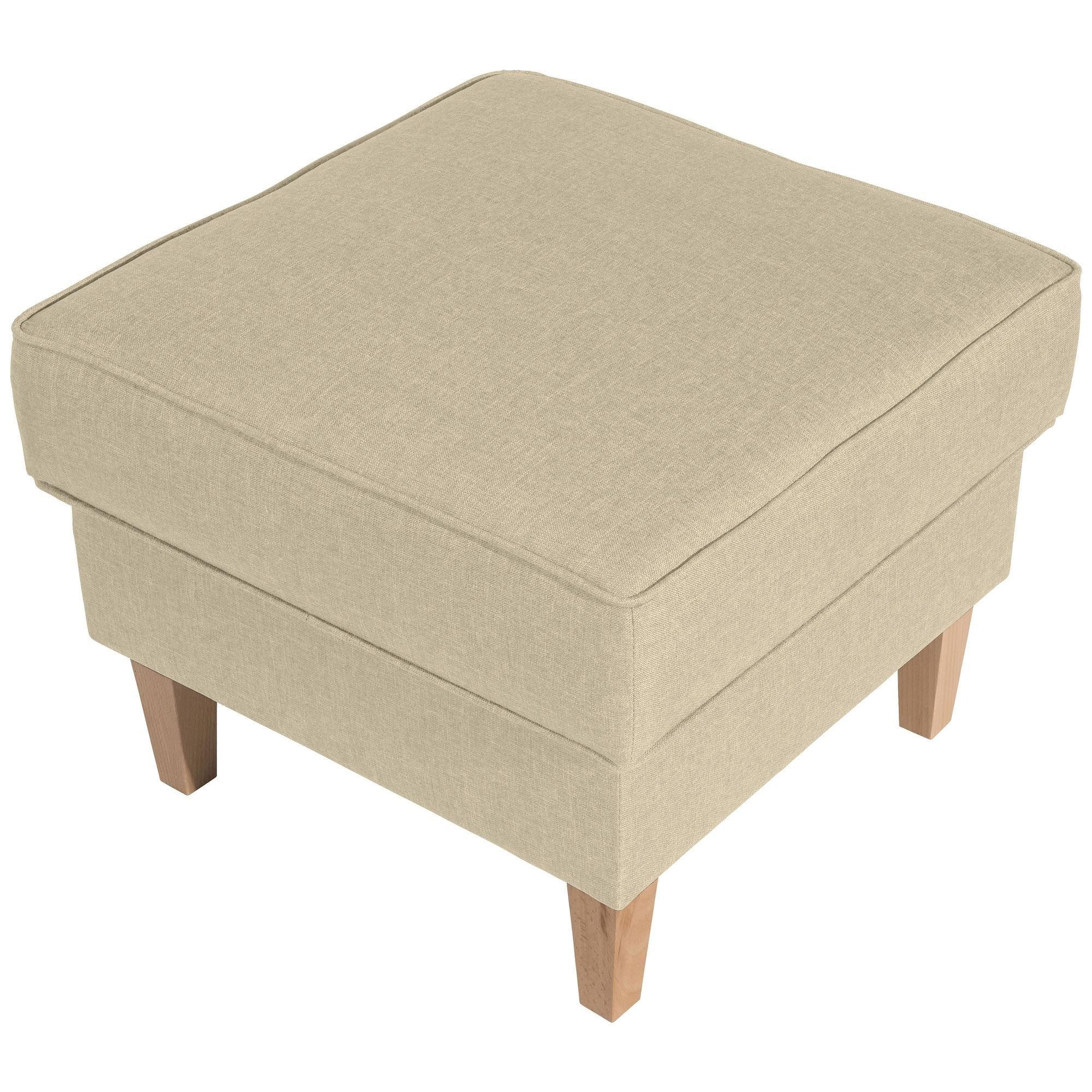 HOCKER Karlen Bezug Flachgewebe Buche natur / beige - Beige/Buchefarben, Kunststoff (53/45/53cm) - 58aufmkessel