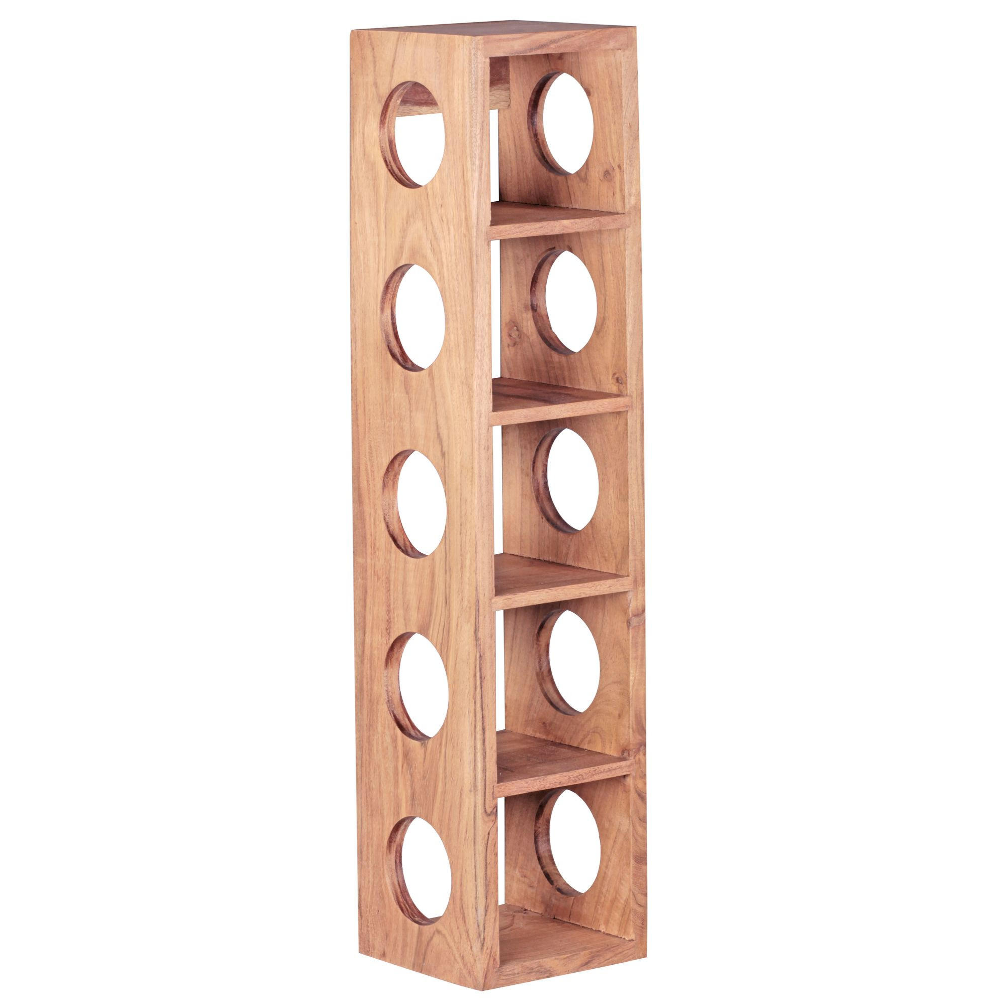 WEINREGAL MUMBAI Massivholz mit Ablage Wandmontage Modern, Akazie 15x15x70 cm - Akaziefarben, Holz (15/70/15cm) - KADIMA DESIGN