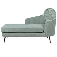 CHAISELONGUE Bouclé grün rechtsseitig Allier - Schwarz/Grün, Textil (150/75/76cm) - Beliani