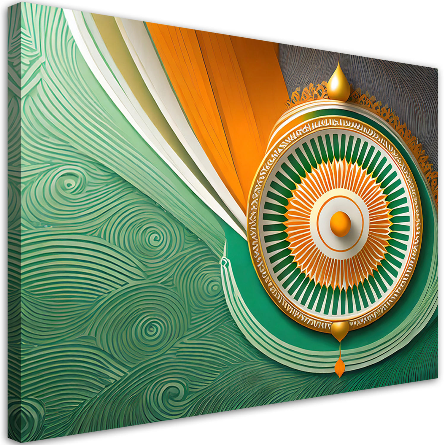 WANDBILD indien mandala symbol - Multicolor, Textil (60/40cm) - Feeby