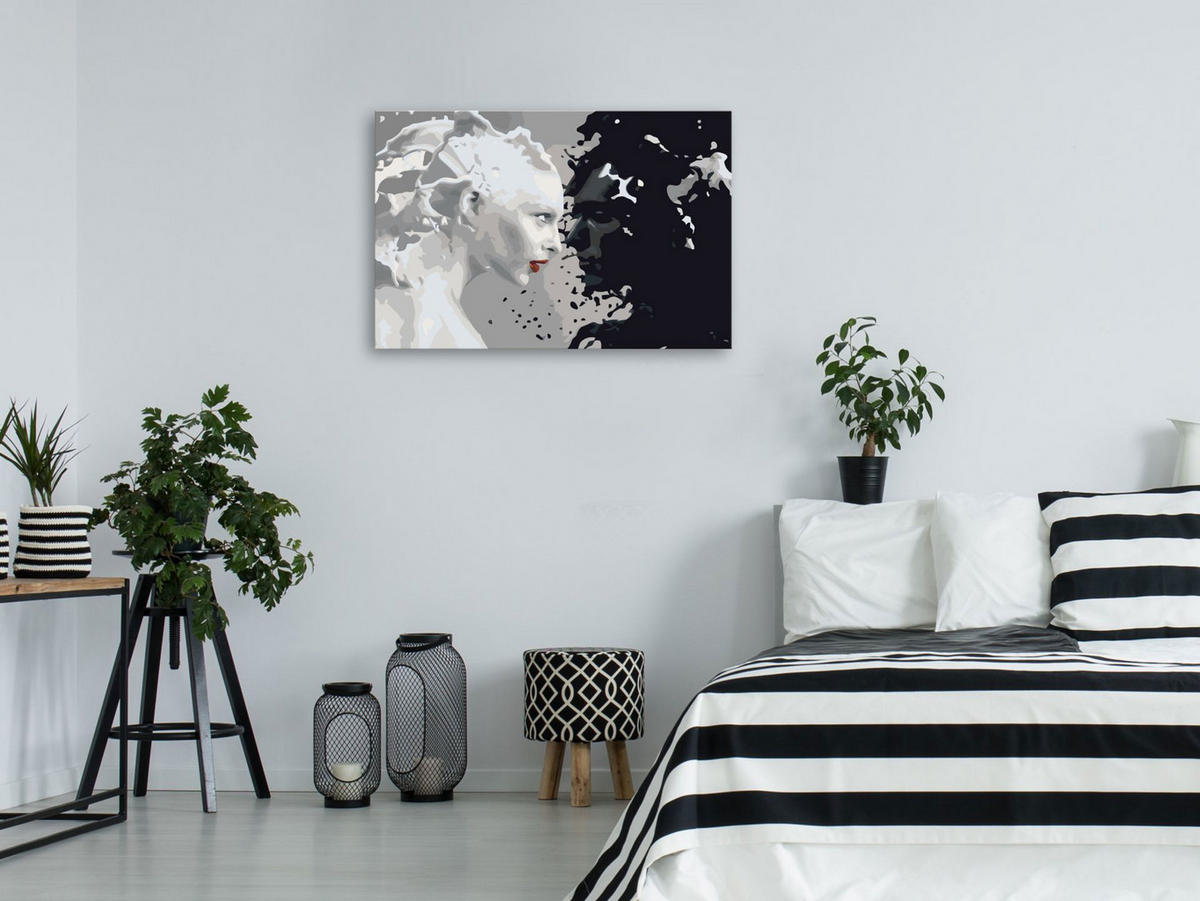 MALEN NACH ZAHLEN 50/40 cm - Schwarz, Textil (1.4/40cm) - KUNSTLOFT