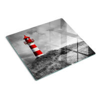GLASPLATTE 60x52 cm Leuchtturm - Rot, Glas (60/0.4/52cm) - TULUP
