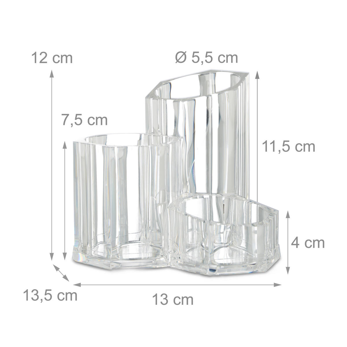 PINSELHALTER - Transparent, Kunststoff (13/12/13.5cm) - Relaxdays