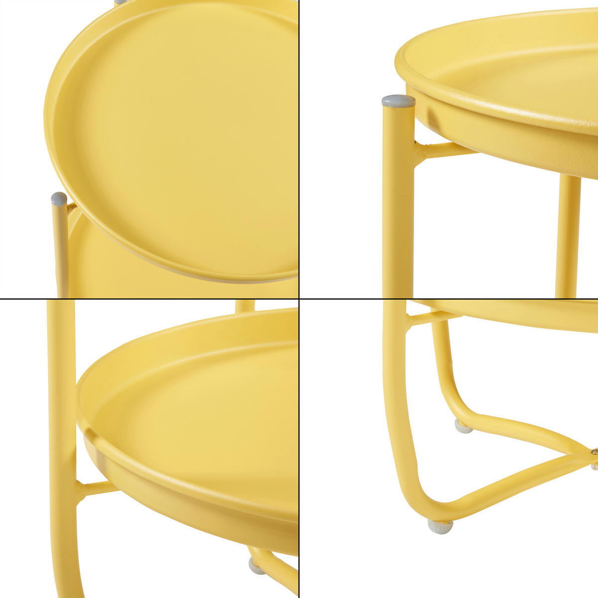 TABLETTTISCH Sandefjord - Gelb, Metall (40/40/57.5cm) - [en.casa]