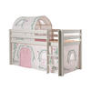 KINDERBETT Karolina 210x114x106 Massivholz Weiß Textilset Burg 2 - Hellgrau/Weiß, Holz (90/200cm) - 58aufmkessel