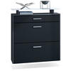 SCHUHSCHRANK Malea Fronten in Schwarz matt - Schwarz, Holzwerkstoff (89/96/23cm) - Vladon