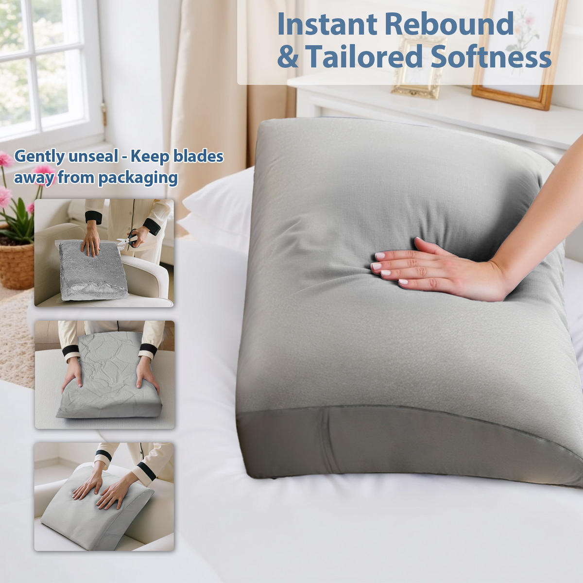 KEILKISSEN Ergonomisches grau - Grau, Textil (13/60cm) - Vercart