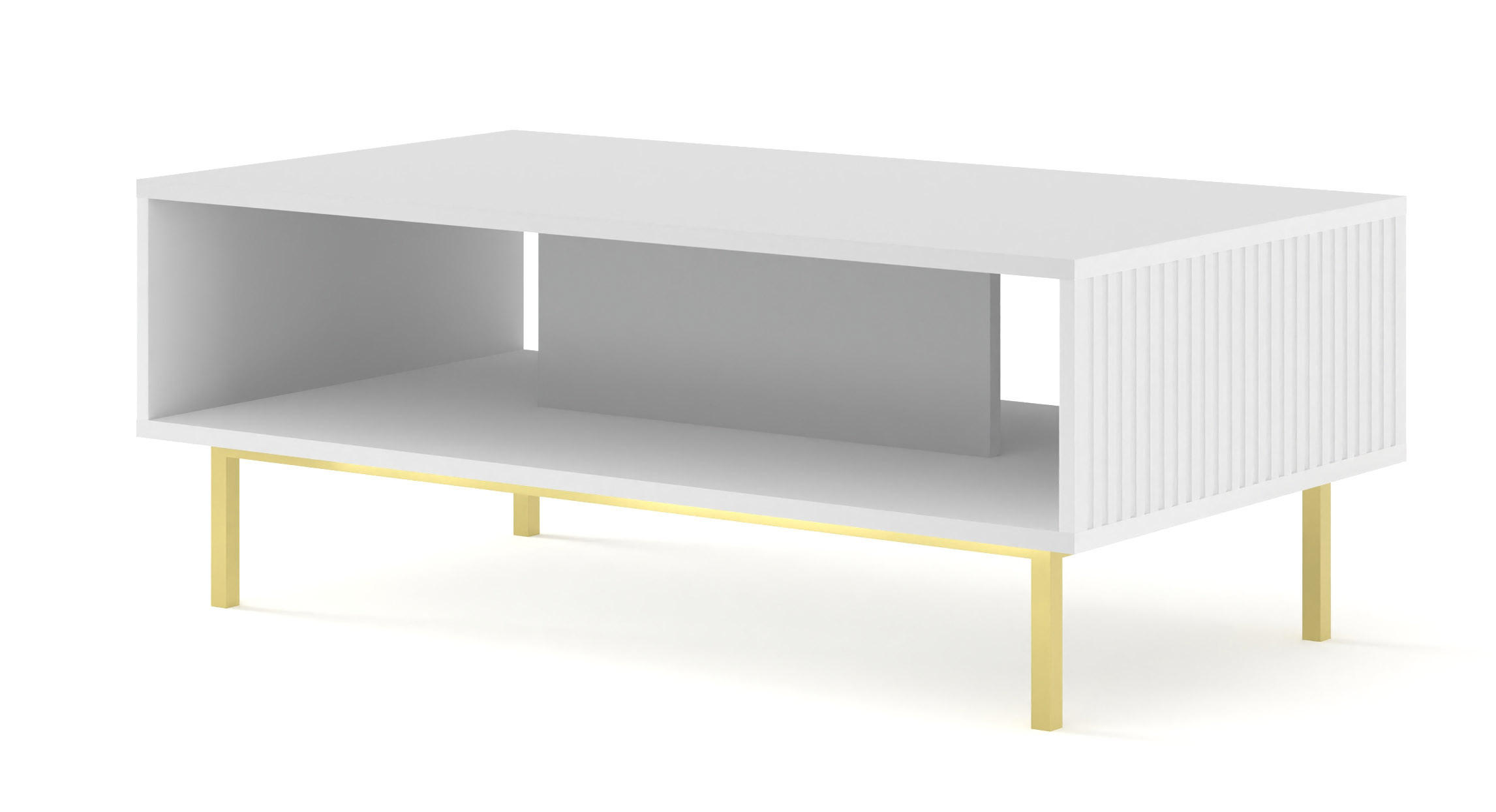 COUCHTISCH Weiß, Weiß, Gold 90/45/60 - Weiß, Holzwerkstoff (60/90/45cm) - RAUMHIRSCH FURNITURE