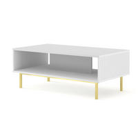 COUCHTISCH Weiß, Weiß, Gold 90/45/60 - Weiß, Holzwerkstoff (60/90/45cm) - RAUMHIRSCH FURNITURE