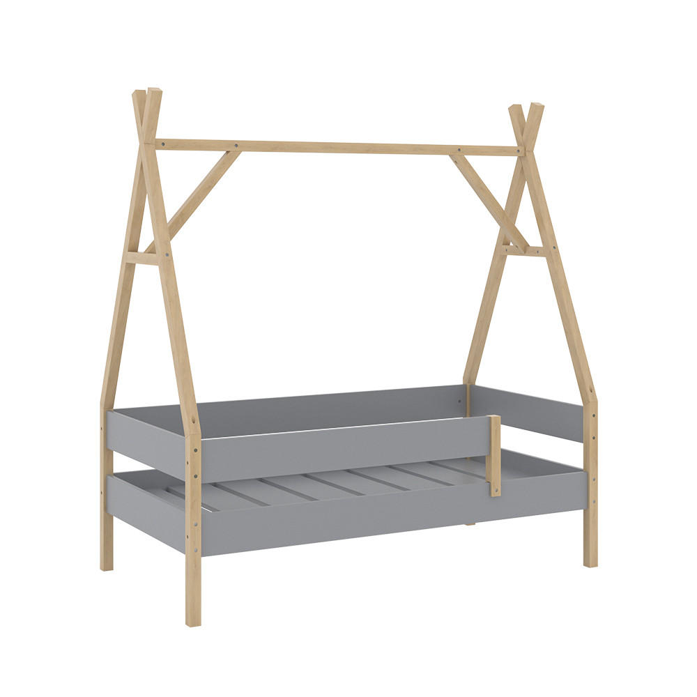 KINDERBETT Bali Grau 80x160 cm - Grau, Holz - VitaliSpa