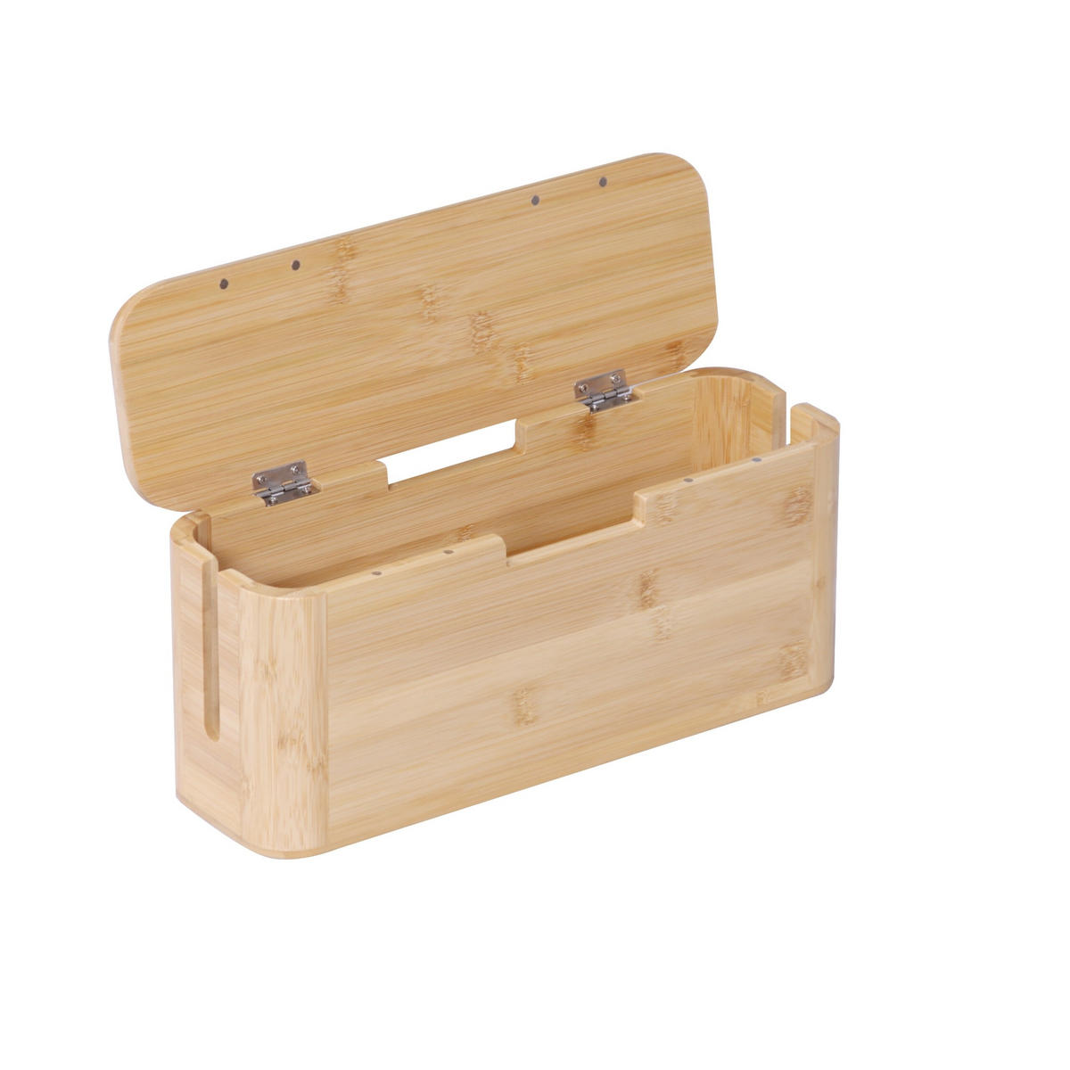 CUTIE naturală bambus pentru cabluri capac magnetic - maro deschis, lemn/metal (11/34/14.5cm) - Relaxdays
