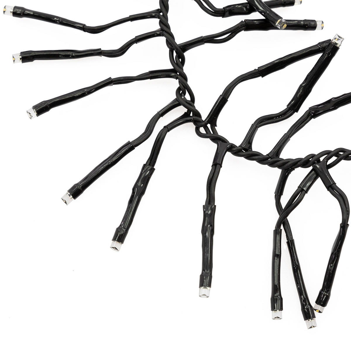 LED EISREGEN LICHTERKETTE Außen Innen Eiszapfen Weihnachtsbeleuchtung mit Timer 3,5 m 528 LED Warmweiß - Schwarz, Kunststoff (850cm) - ECD-Germany