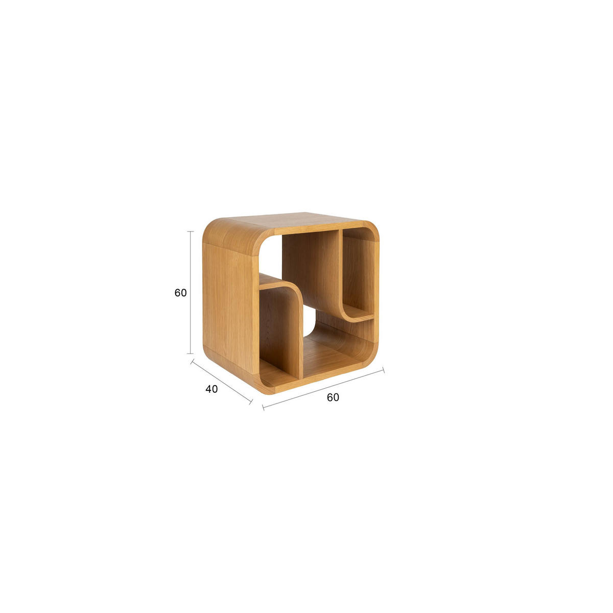 NACHTTISCH Seven Holz Natur - Naturfarben, Holzwerkstoff (60/60/40cm) - Zuiver