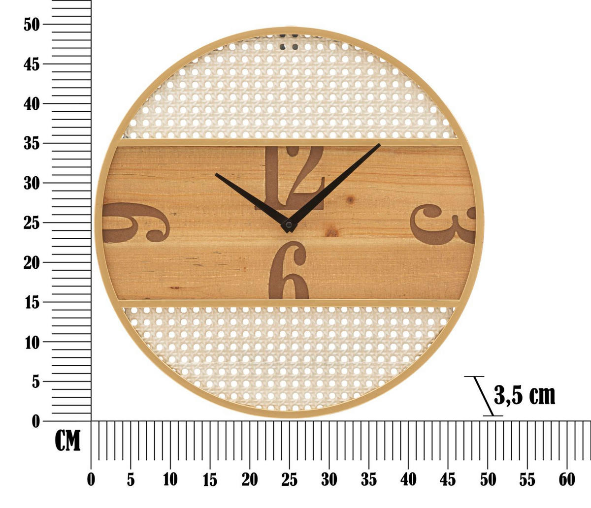 WANDUHR Fuji, mehrfarbig, Eisen und MDF, 50 x 3,5 x 50 cm - Multicolor, Holzwerkstoff/Metall (50/50/3.5cm) - Mauro Ferretti