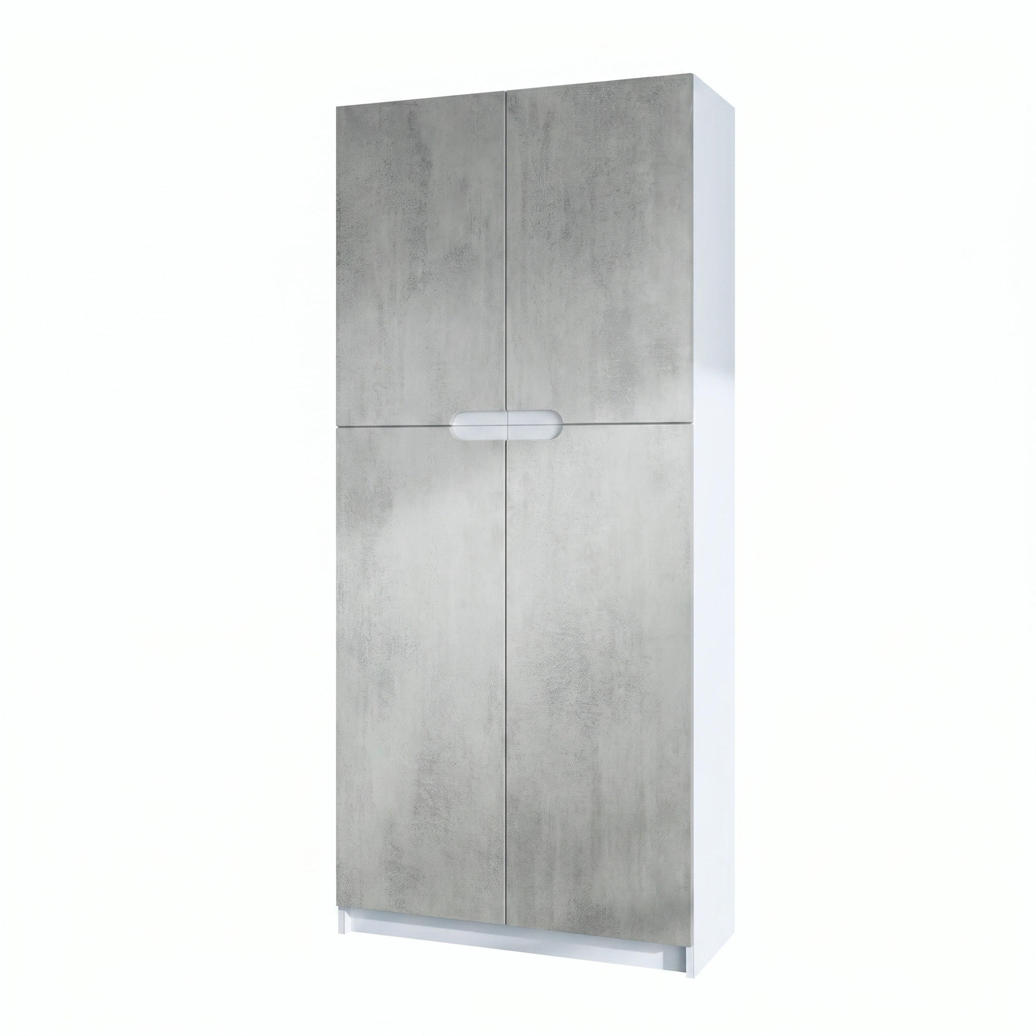 BÜROSCHRANK Logan Fronten in Beton Oxid Optik - Hellgrau, Holzwerkstoff (82/184/37cm) - Vladon