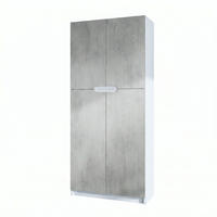 BÜROSCHRANK Logan Fronten in Beton Oxid Optik - Hellgrau, Holzwerkstoff (82/184/37cm) - Vladon