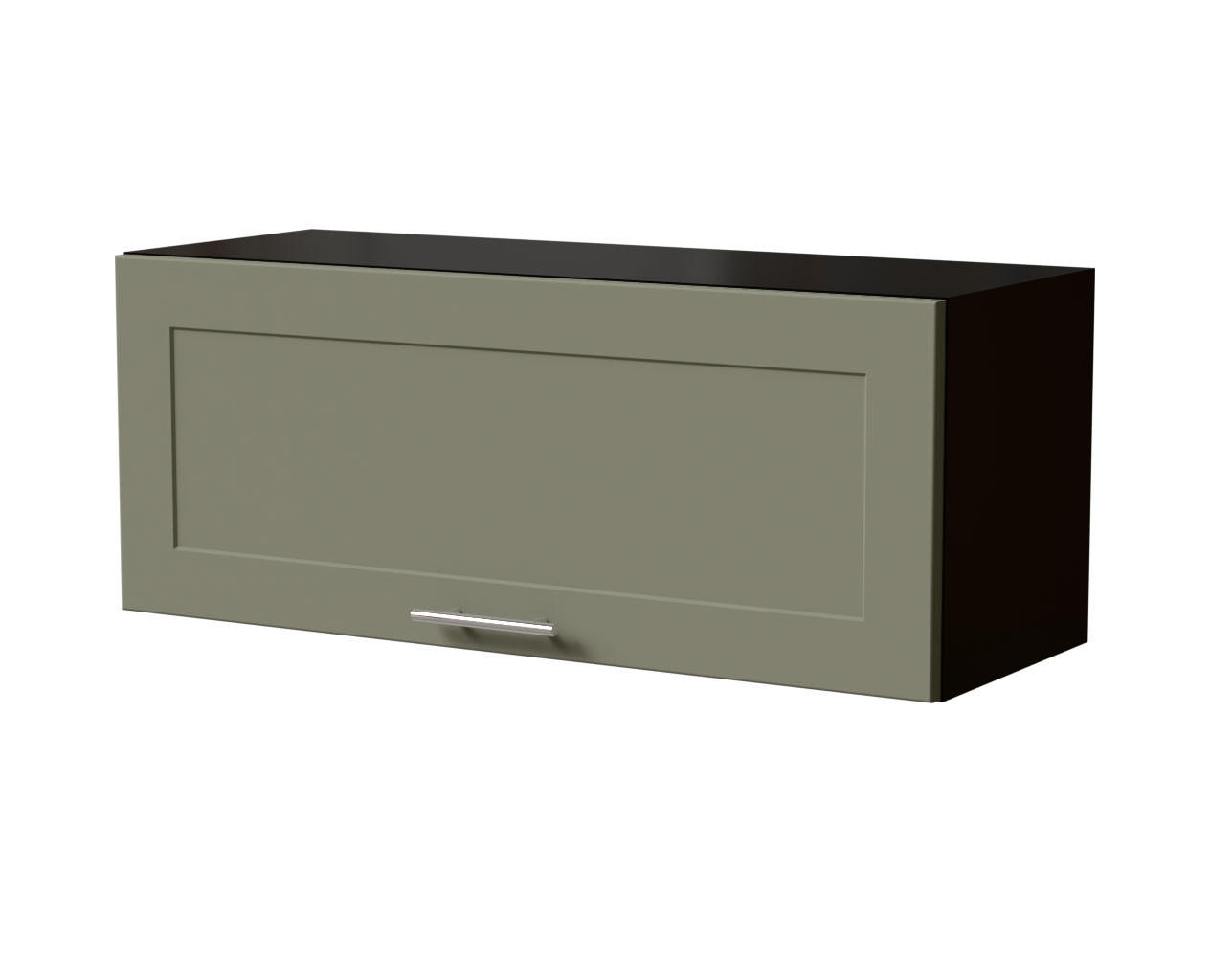 KLAPPHÄNGESCHRANK Oslo W4B/90 Schwarz / Reed Green Matt 90 / 32,5 / 36cm - Blum Aventos - Schwarz/Grün, Holz/Holzwerkstoff (90/36/32.5cm) - Feldmann-Wohnen